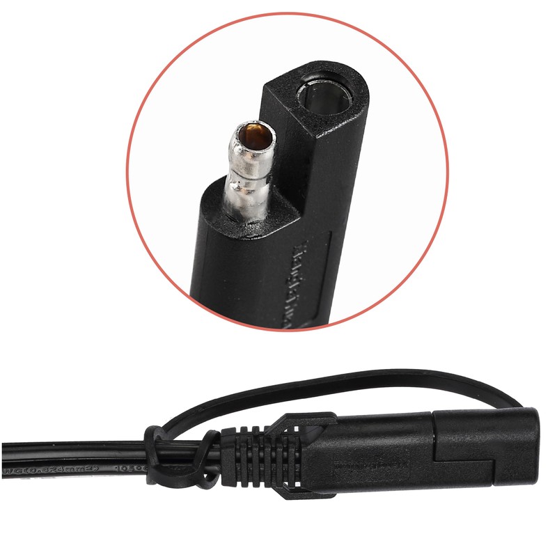 Bates- SAE Battery Connector, 2 FT, SAE to O Ring