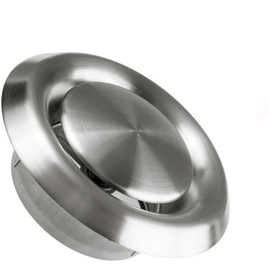 HG Power Adjustable Air Vent 100mm Ventilation Grille Cover Stainless Steel Round Extractor Outlet for Bathroom Office Kitchen Ventilation