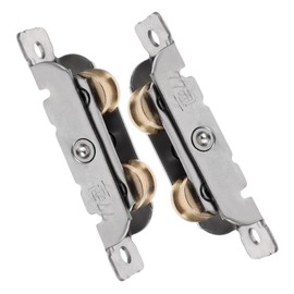 Operitacx 6pcs Sliding Glass Door Roller Double Wheel Kit Track Fitting for Cabinets Barn Doors Windows