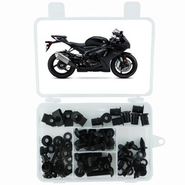 Xitomer Fairing Bolts Compatible with GSXR600 2017-2024 GSXR 600 Mounting Kits Full Sets Washers Nuts Fastenings Clips Grommets (Black)