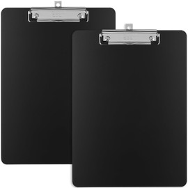 Metal Clipboards, 2 Pack Heavy Duty Aluminum Clipboards 12 x 9 Inches, A4 Letter Sizer Document Holder with Low Profile Clip, Suitable for School, Office, Jobsite or Medical Staff, Black