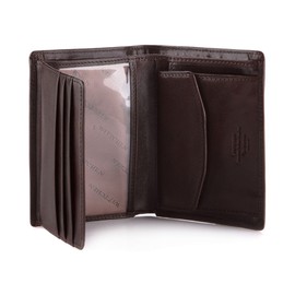 WITTCHEN Purse made of smooth leather, collection: Arizona, without closure, made of high-quality materials, elegant and classic, 9 x 12 cm, brown