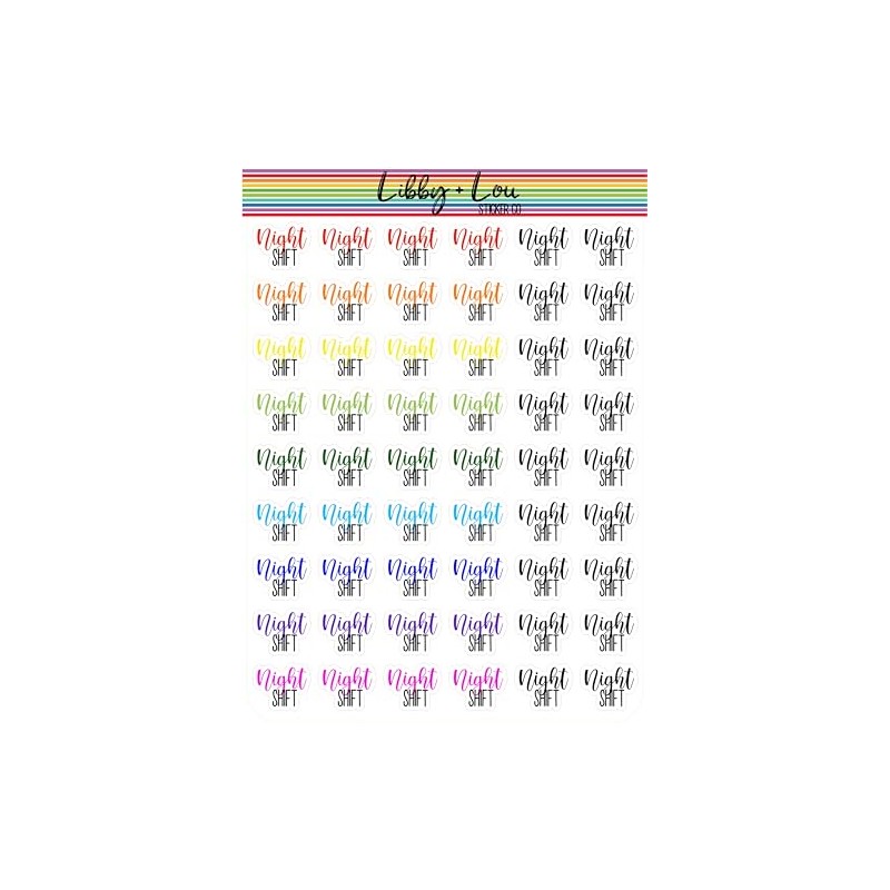 Night Shift Planner Sticker | Libby and Lou Sticker Co