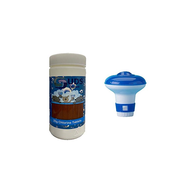 SUDS-ONLINE Floating Dispenser + 50 Ultimate Chlorine Tablets 20g Hot