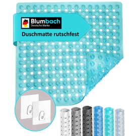 Blumbach® Shower Mat Non-Slip 53 x 53 cm - 100% BPA Free - Includes 2 Hooks for Hanging - Non-Slip Mat Shower & Bathtub, Shower Mat, Mould Resistant & Machine Washable