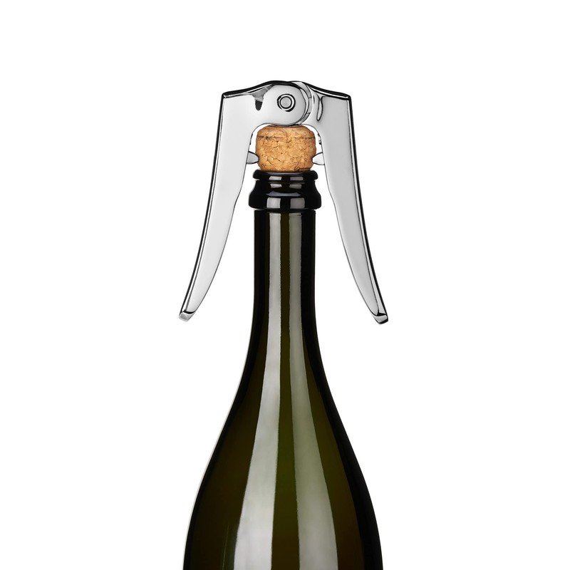 True Burst Stainless Steel Champagne Cork Remover, Spring Hinge Design