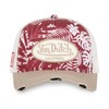 Von Dutch Mens Womens Trucker Print Adjustable Cap, Beige/Red/White, Unit
