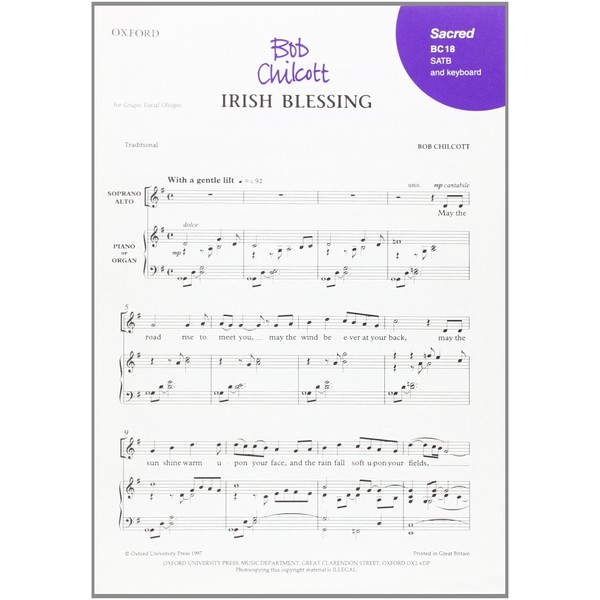 Irish Blessing: SATB vocal score