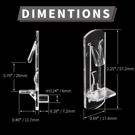 Rierdge 20 Pcs Plastic Locking Shelf Pins 6mm, 3/4” Clear Plastic Locking Shelf Support Peg Clips for 5.4-5.9mm Diameter Peg Hole & Slightly Larger Than 20-21mm Cabinet Shelf