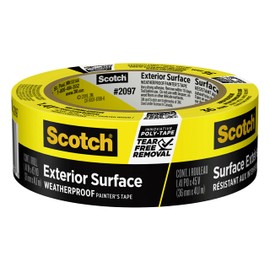 Scotch Exterior Painter's Tape, 1.41 in x 45 yd, Waterproof Masking Tape For Exterior Surfaces, Can Handle Wind, Rain, Humidity & Direct Sunlight, Bonds Aggressively, 1 Roll (2097-36EC-XS)