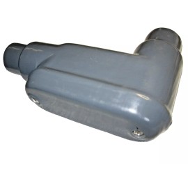 ROBROY 1" PVC Coated Cast-Iron LB Threaded Conduit Body 11 Cubic inch w/Cover