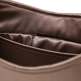 Luxury Silk Purse Organizer for Boulogne - Silky Smooth Handbag Insert with Hidden Zipper, Lightweight and Supportive Tote Shaper for Elegant Storage(Brown)