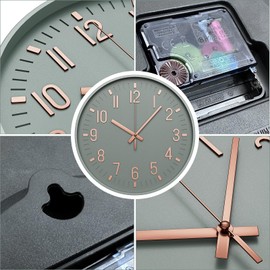 HOSTON Wall Clock 12 Inch Modern Clock Silent Non Ticking Round Wall Clocks for Living Room Kitchen Bedroom School Home Office Classroom