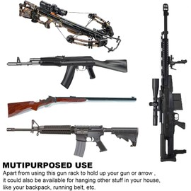 GOHIKING Gun Rack Storage Rifles Shotgun Hooks Wall Mount Hangers for Any Rifles Shotguns Archery Bow with Soft Padding and Heavy Duty Steel