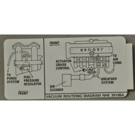 Jaguar 1995 Vacuum Routing Diagram Sticker 4.0  X300  NHE-3910BA Genuine. NEW