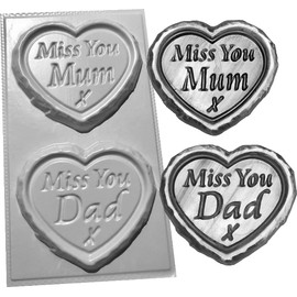 Mum DAD Miss You Small Concrete Moulds Grave Markers Memorial Stones Hearts
