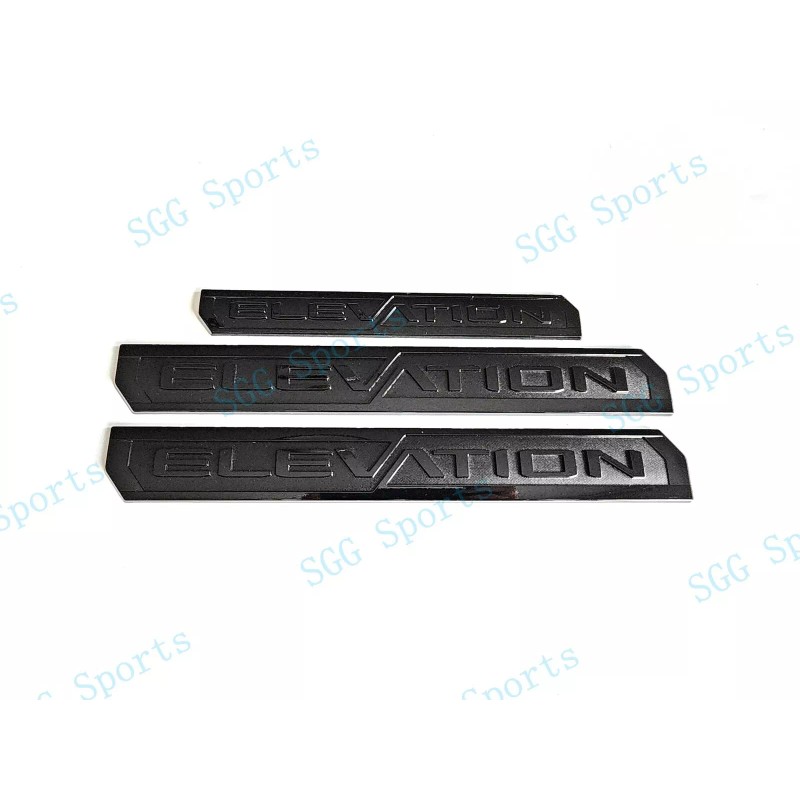 GMC 3PCS Gloss Black Door Rear Elevation Emblem Badges Fit