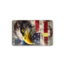 Istickerzpnw Credit Card Vinyl Skins American Flag Eagle - Big Chip