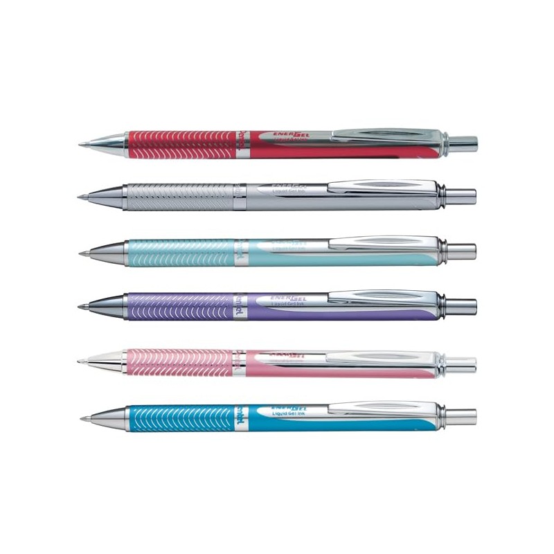 Pentel Energel Sterling Pink Retractable Gel Rollerball Pen, BL407P/BX-A