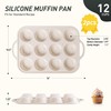 2 Packs 12 Cups Silicone Muffin Pan with Metal Reinforced