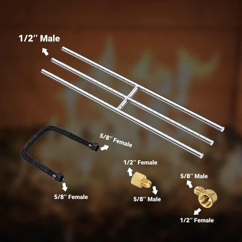 Skyflame 30" x 6" Rectangular Gas Fire Pit and Fireplace