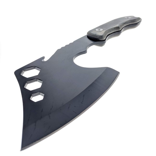 Buckshot Knives Camping Axe Hatchet - Black Steel with Cord Cutter