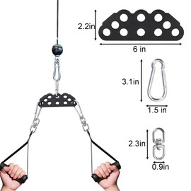 Okllen LAT Pulldown Attachments, Professional Cable Machine Attachment, Heavy Duty Steel Construction, Fits Single/Double Pulley Systems, Must-Have Home Gym Equipment