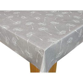 Karina Home Megan Wipe Clean Tablecloth Vinyl PVC (Grey, 120cm x 120cm)