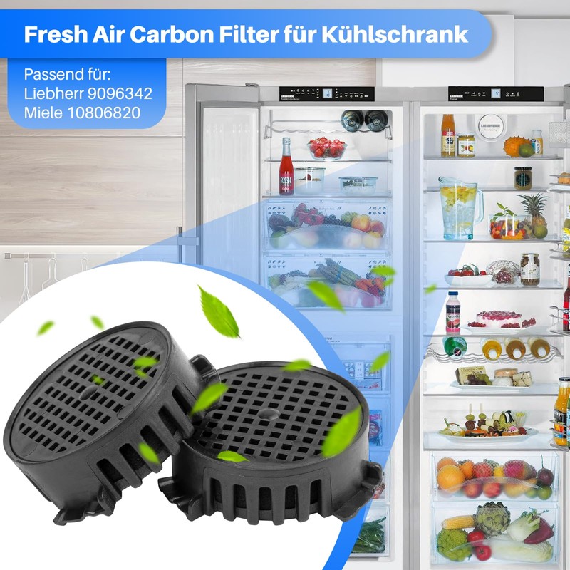 2 x Activated Carbon Filters for Liebherr Fridge 9096342 9881116,