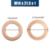 sourcing map 20 Pieces 14 mm Flat Washers Seal Copper