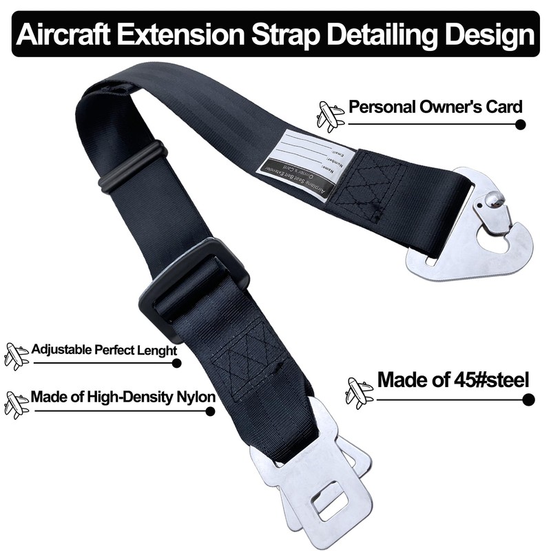 Airplane Seat Belt Extender Seatbelt Extension Adjuster 7-31" for All