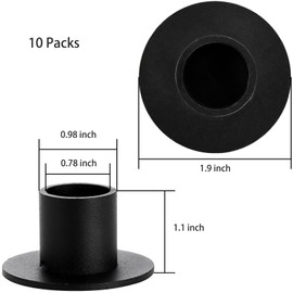 ZENFUN Set of 10 Taper Candle Holders, Iron Black Candlestick Holders, Table Centerpiece Candlestick Holders Bulk, Matte Black Candle Holders for Home Decor, Party, Wedding, Anniversary