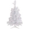 2' Pre-lit Rockport White Pine Artificial Christmas Tree Purple Lights
