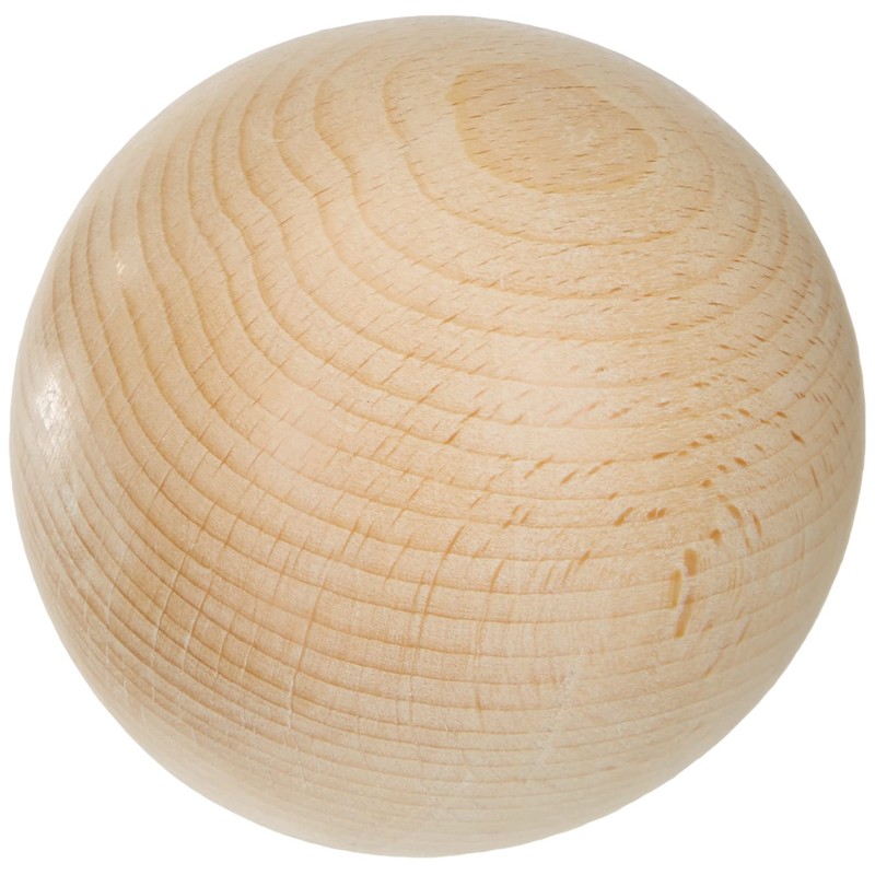 Rayher Rohholz-Kugel aus Buchenholz, ungebohrt, 80 mm ø, zum Basteln