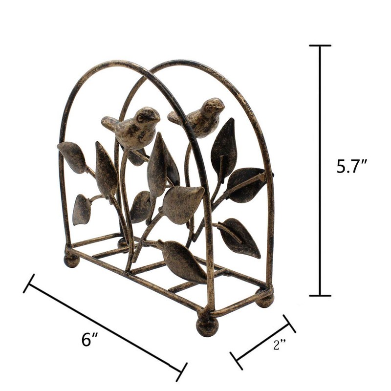 Set of 2 Cast Iron Bird & Tree Classic Napkin