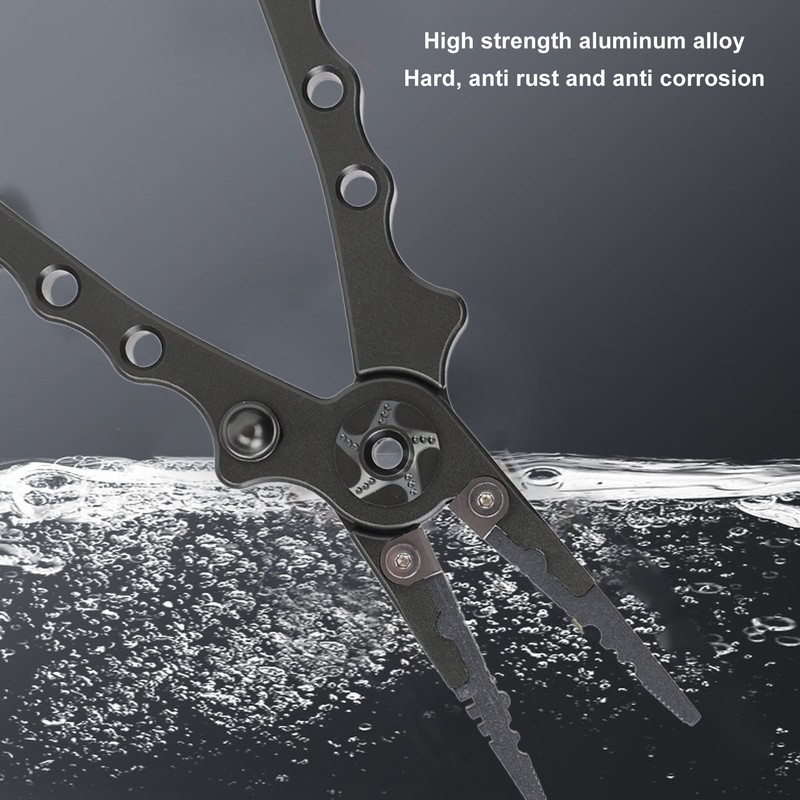 Fishing Pliers Aluminium Alloy Multifunctional Split Ring Pliers Self Locking