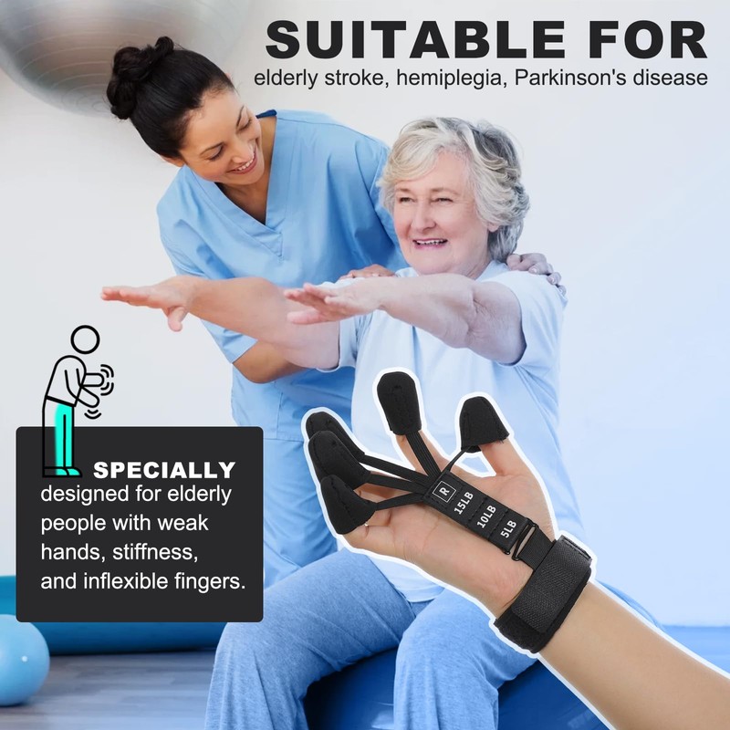 Pack of 2 Finger Extensors, Grip Strength Trainer for Elderly,