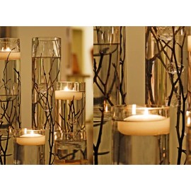 FeatherParadise 3 Inch Large LED Waxed Floating Candle Flameless Floating Candle Warm White 6pcs
