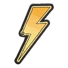 PatchStop Lightning Bolt Golden Iron On Patches for Clothing Jeans - 1.25x3in X-Small DIY Sew On Patch for Jackets Bags - Embroidered Decorative Lightning Patches