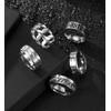 CASDAN 12Pcs Stainless Steel Vintage Signet Rings for Men