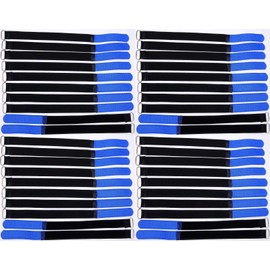 40 x 30 cm x 20 mm Resealable Velcro Cable Ties Blue with Metal Eyelet - Cable Velcro Tape 300 mm Reusable