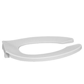 Centoco Elongated Toilet Seat, Commercial, Stainless Steel Hinges, Open Front No Cover, Plastic, Made in the USA, DSAMAZ55STSCC-001, White