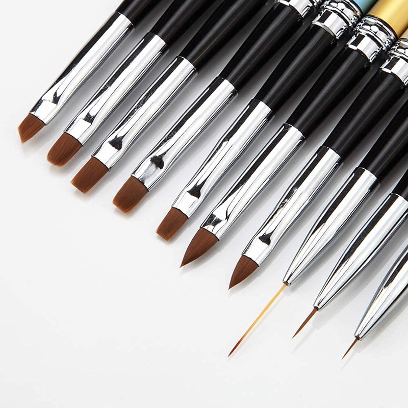 ANCLLO 10pcs Nail Art Brush Set Painting Brush Liner Brush