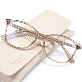 Madison Avenue Vintage Blue Light Reading Glasses Women Coffee Brown 1.5x