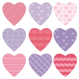 90 Pieces Heart Cutouts Paper Hearts Heart Shape Cards 5.5 Inches Large Valentine's Day Paper Cutouts with Glue Point Dots for Valentine's Day Craft (Red,Pink and White)