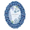 Laura Ashley 4x6 Blue Hydrangea Flower Textured Hand-Crafted Resin Oval
