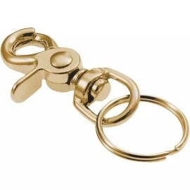 LUCKY LINE (2 PACK) Brass Swivel Hook Trigger Snap WITH KEY RING- Key Chains,