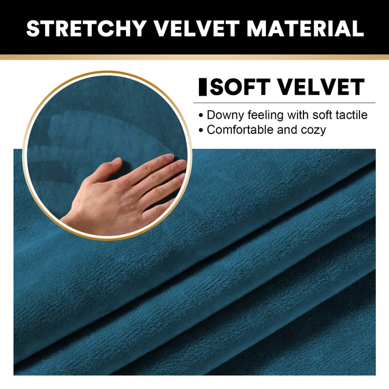 PrinceDeco Velvet Couch Cover Loveseat Covers for 2 Cushion Couch