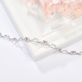 PRAYMOS Butterfly Bracelet 925 Sterling Silver Bracelets for Women Adjustable Bracelet Birthstone Butterfly Jewellery Gifts, Silver