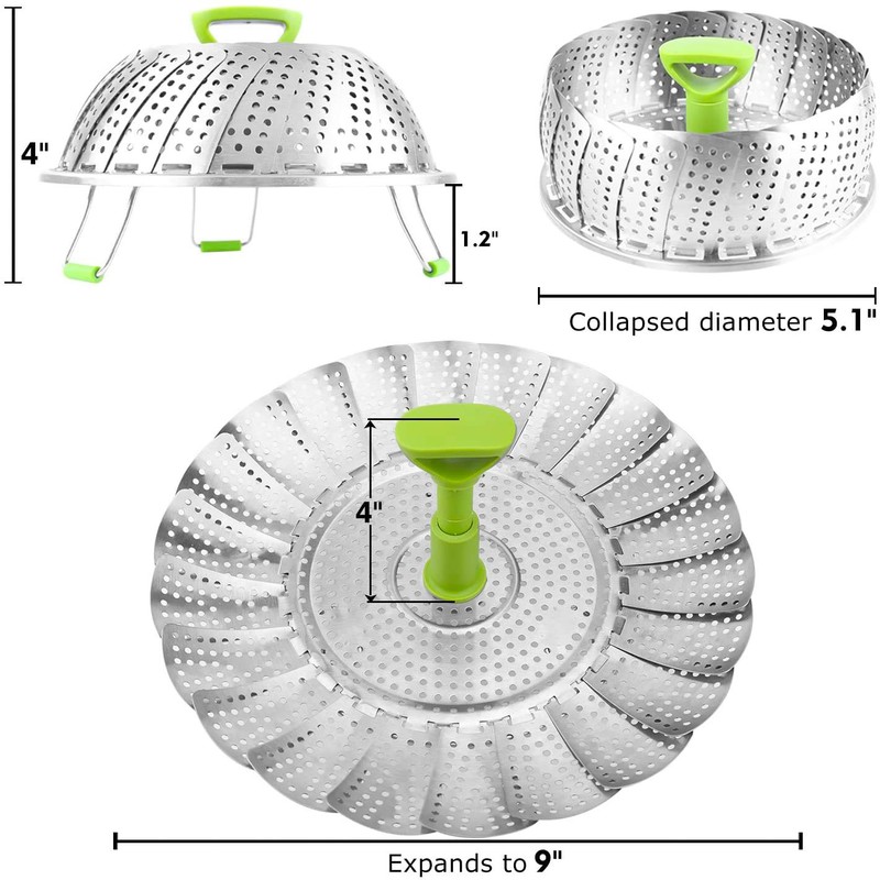 Vegetable Steamer Basket, Stainless Steel Folding Steamer Basket Insert for